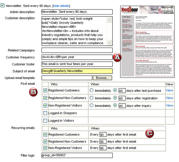 Newsletter Settings