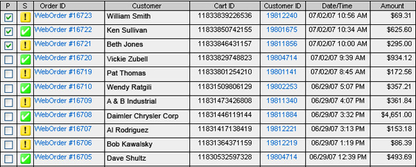 Order Management Screen